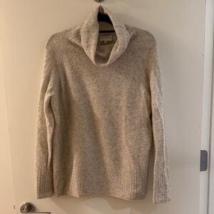 Community Cozy Cream/Light Grey Turtleneck Sweater Size Medium
